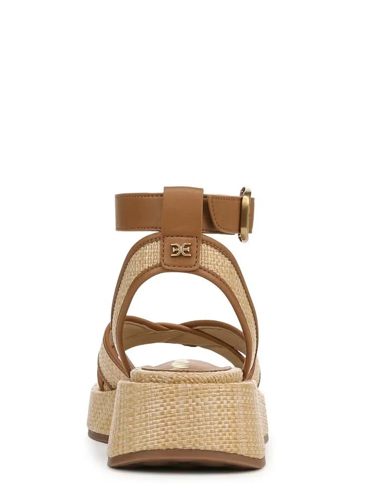 Sam Edelman BEIGE Nylie Platform Ankle Strap Sandal for Women | Best Price UAE